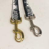 The vancouver dog leash comes in silver and gold harware
