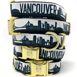 Vancouver Dog Collar - Black + Gold