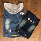 Canada iron on patches on denim vests for dogs