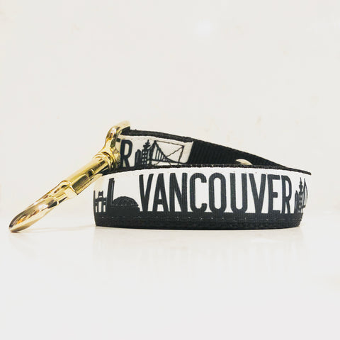 Be the talk of the Vancouver dog parks with the exclusive YVR leash in black and white